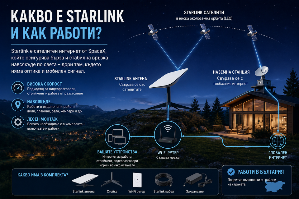Какво е Starlink и как работи? Обяснено просто 2026