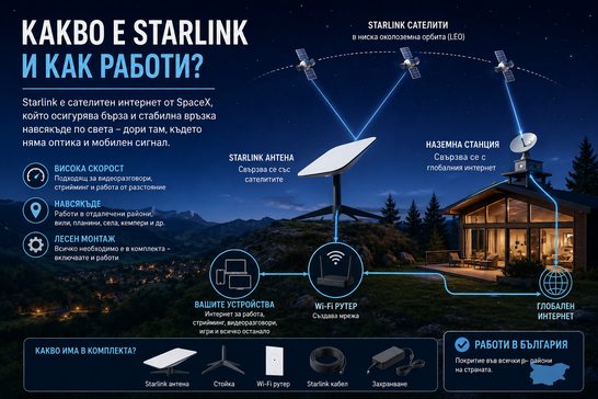 Какво е Starlink и как работи? Обяснено просто 2026