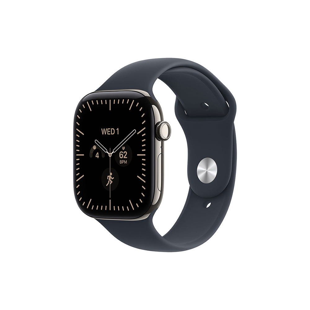 Apple Watch Series 12 Cellular 42mm - Natural Titanium / Navy Blue Sport Band - S/M