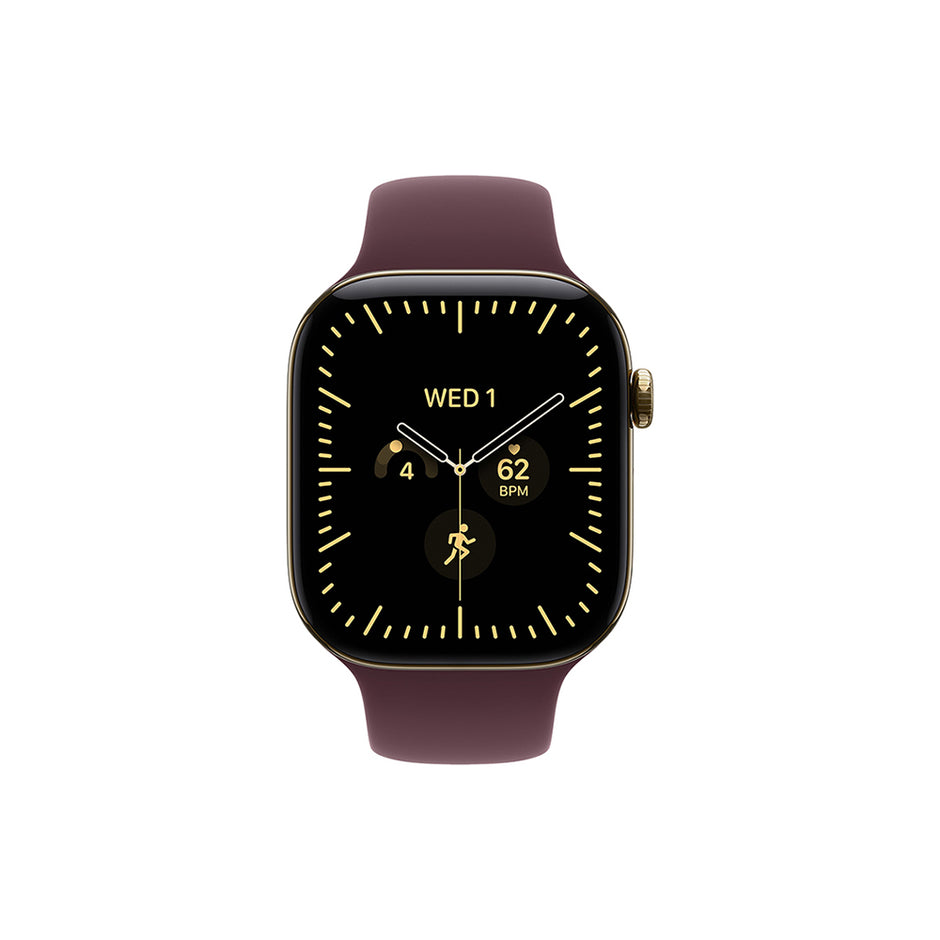 Apple Watch Series 12 Cellular 42mm - Radiant Gold Titanium / Burgundy Sport Band - S/M