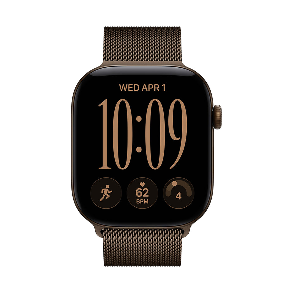 Apple Watch Series 12 GPS 46mm - Dark Bronze Aluminium / Dark Bronze Milanese Loop - S/M