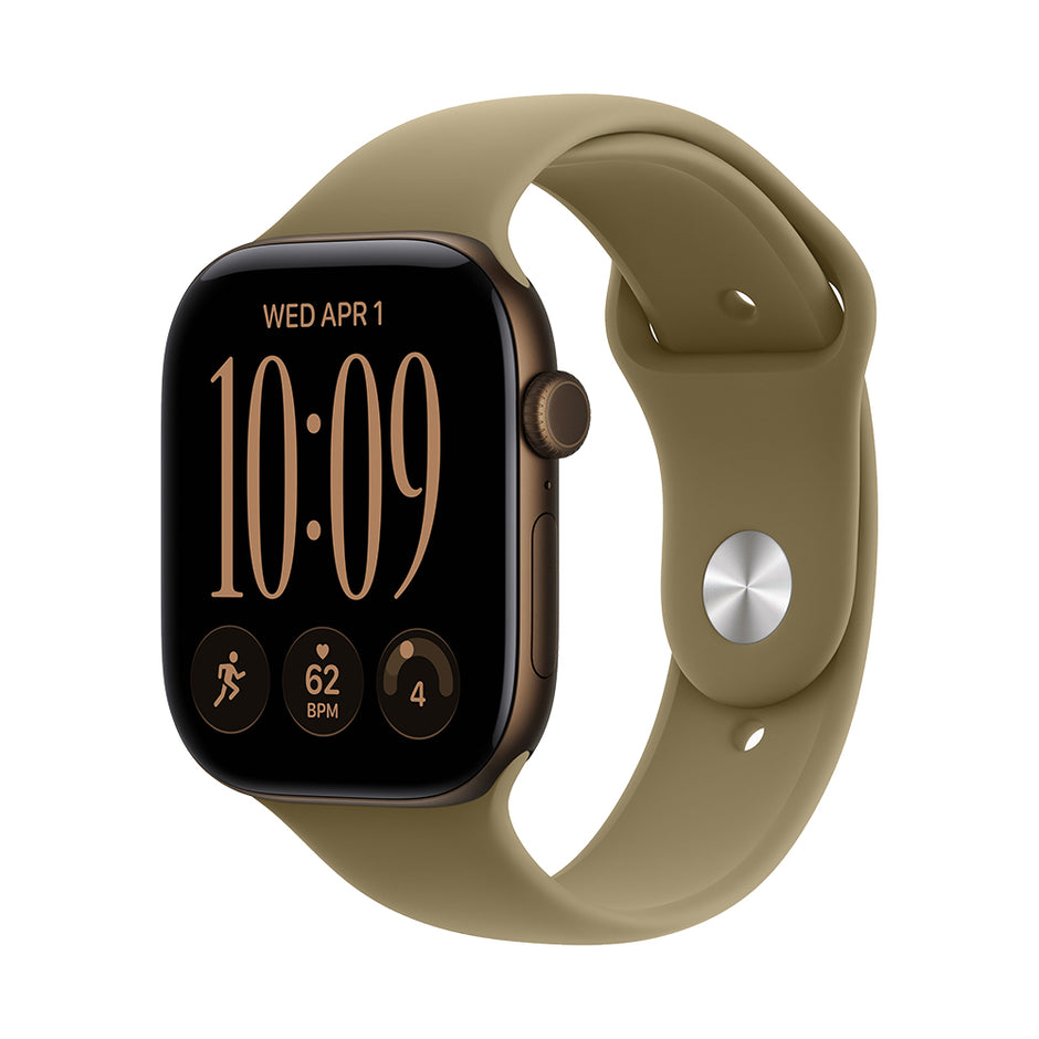 Apple Watch Series 12 GPS 46mm - Dark Bronze Aluminium / Olive Sport Band - M/L