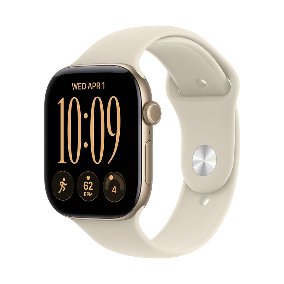 Apple Watch Series 12 Cellular 46mm - Light Gold Aluminium / Sand Sport Band - S/M