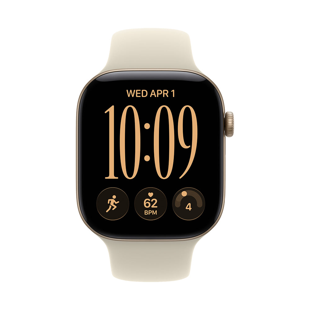 Apple Watch Series 12 GPS 46mm - Light Gold Aluminium / Sand Sport Band - S/M