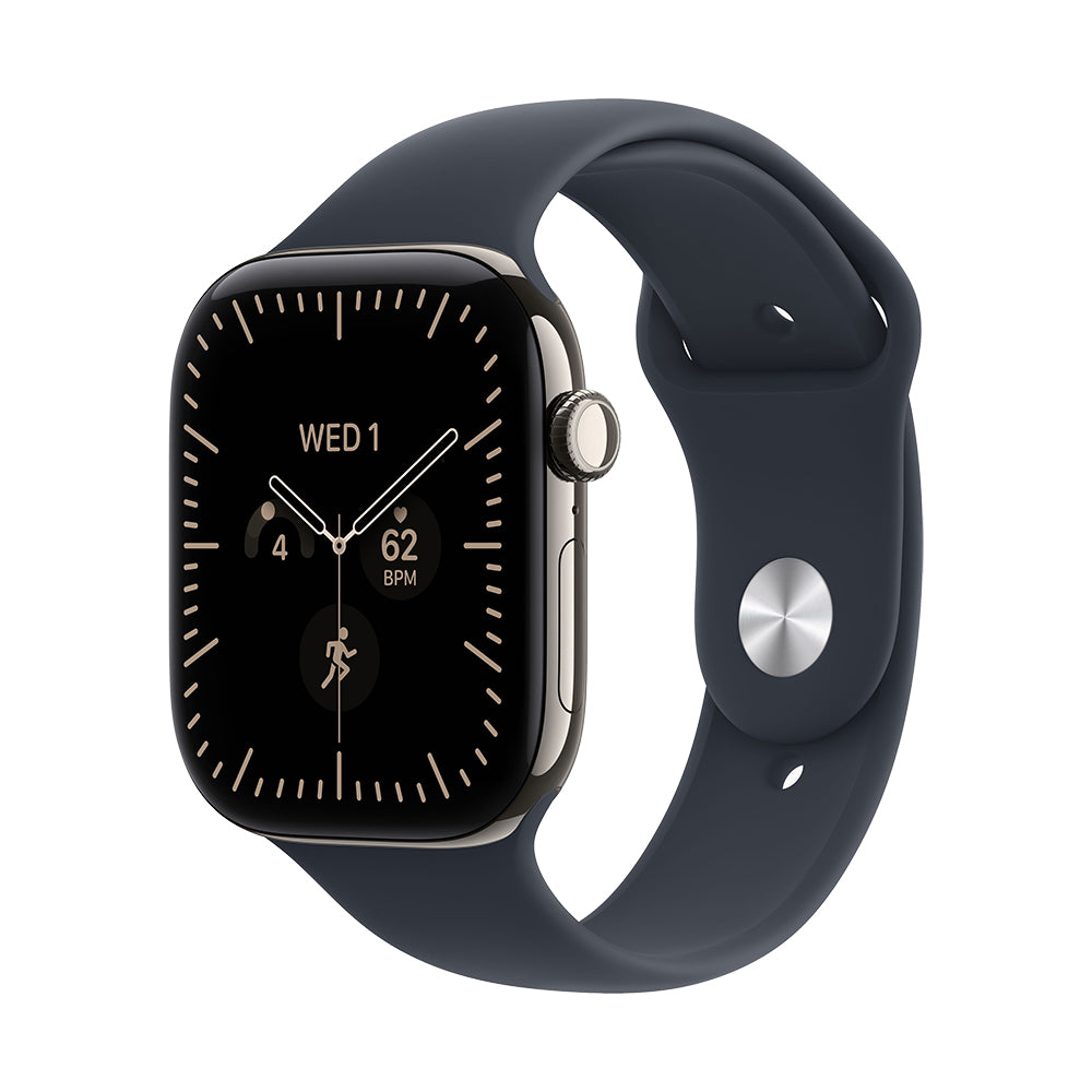 Apple Watch Series 12 Cellular 46mm - Natural Titanium / Navy Blue Sport Band - M/L