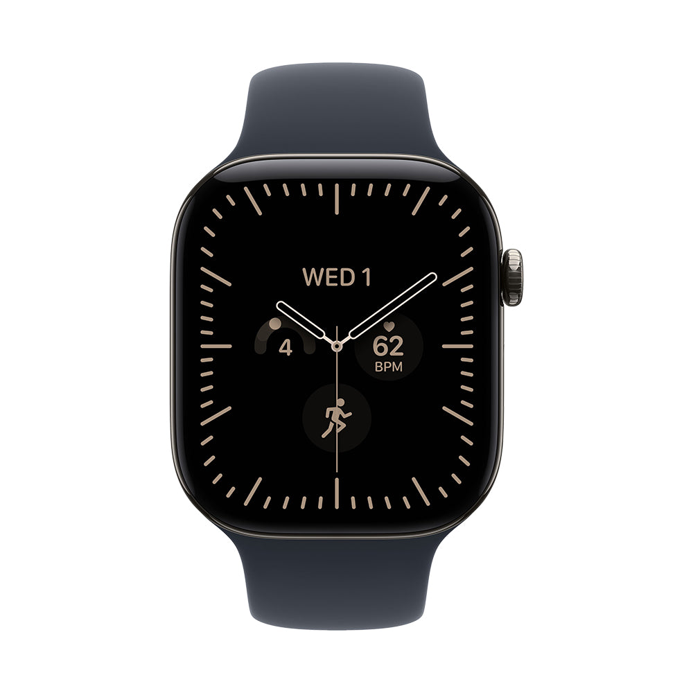 Apple Watch Series 12 Cellular 46mm - Natural Titanium / Navy Blue Sport Band - M/L