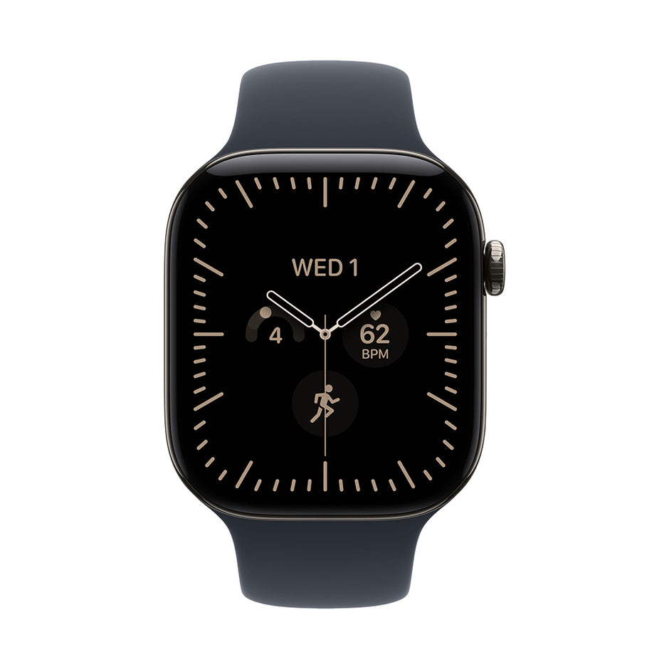 Apple Watch Series 12 Cellular 46mm - Natural Titanium / Navy Blue Sport Band - M/L