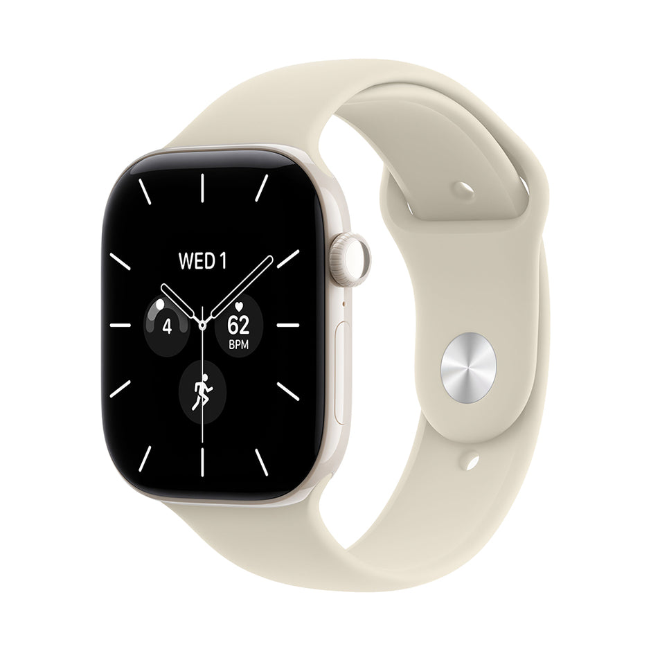 Apple Watch Series 12 Cellular 46mm - Pearl White Ceramic / Sand Sport Band - S/M
