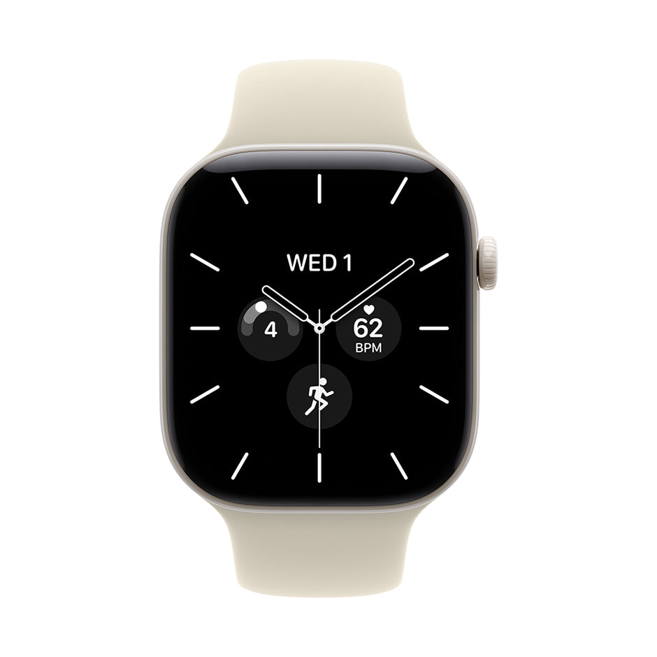 Apple Watch Series 12 Cellular 46mm - Pearl White Ceramic / Sand Sport Band - S/M