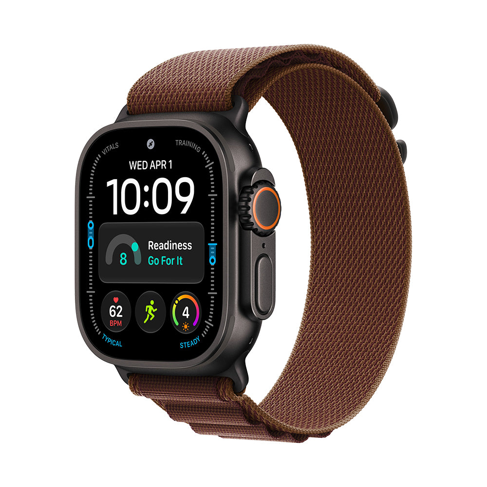 Apple Watch Ultra 4 Cellular 49mm - Black Titanium / Burgundy Alpine Loop - Medium