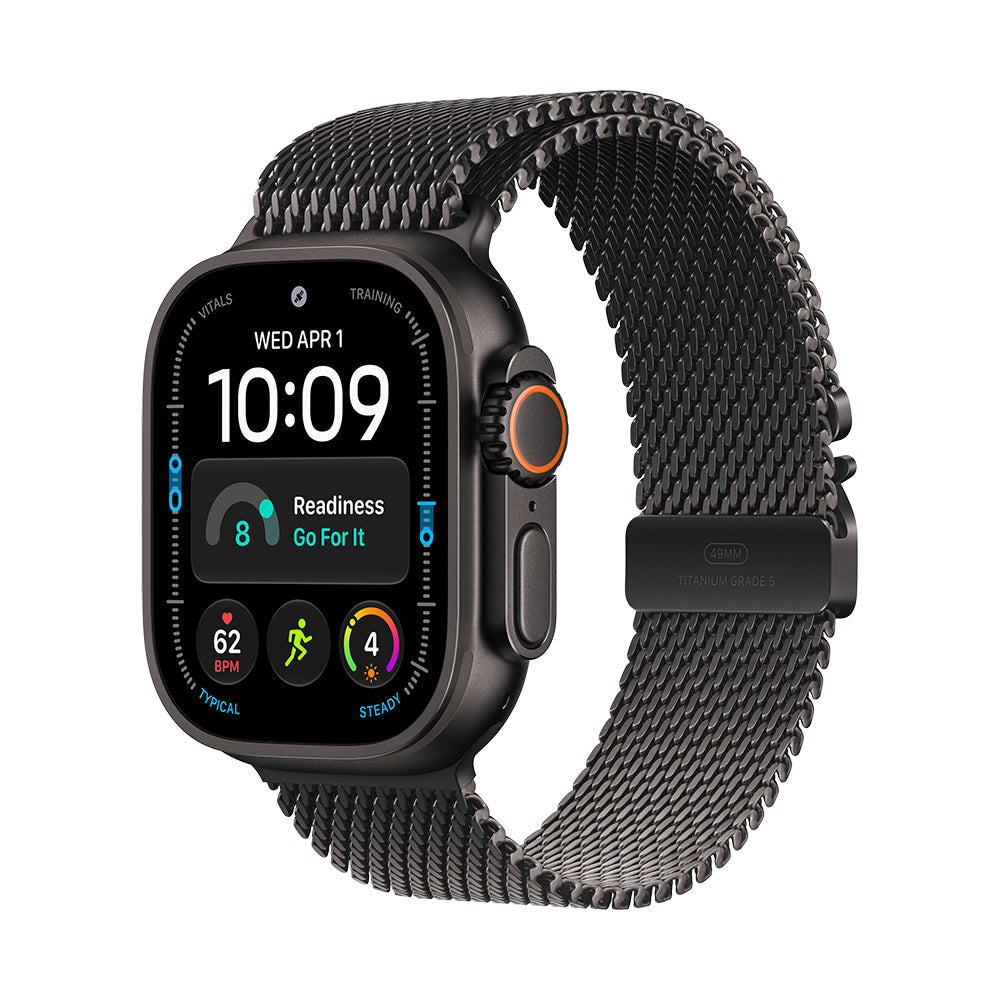 Apple Watch Ultra 4 Cellular 49mm - Black Titanium / Black Titanium Milanese Loop - Medium