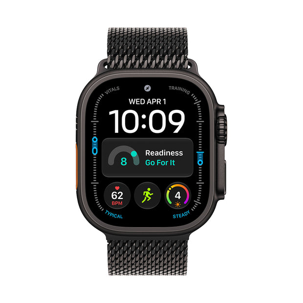 Apple Watch Ultra 4 Cellular 49mm - Black Titanium / Black Titanium Milanese Loop - Large