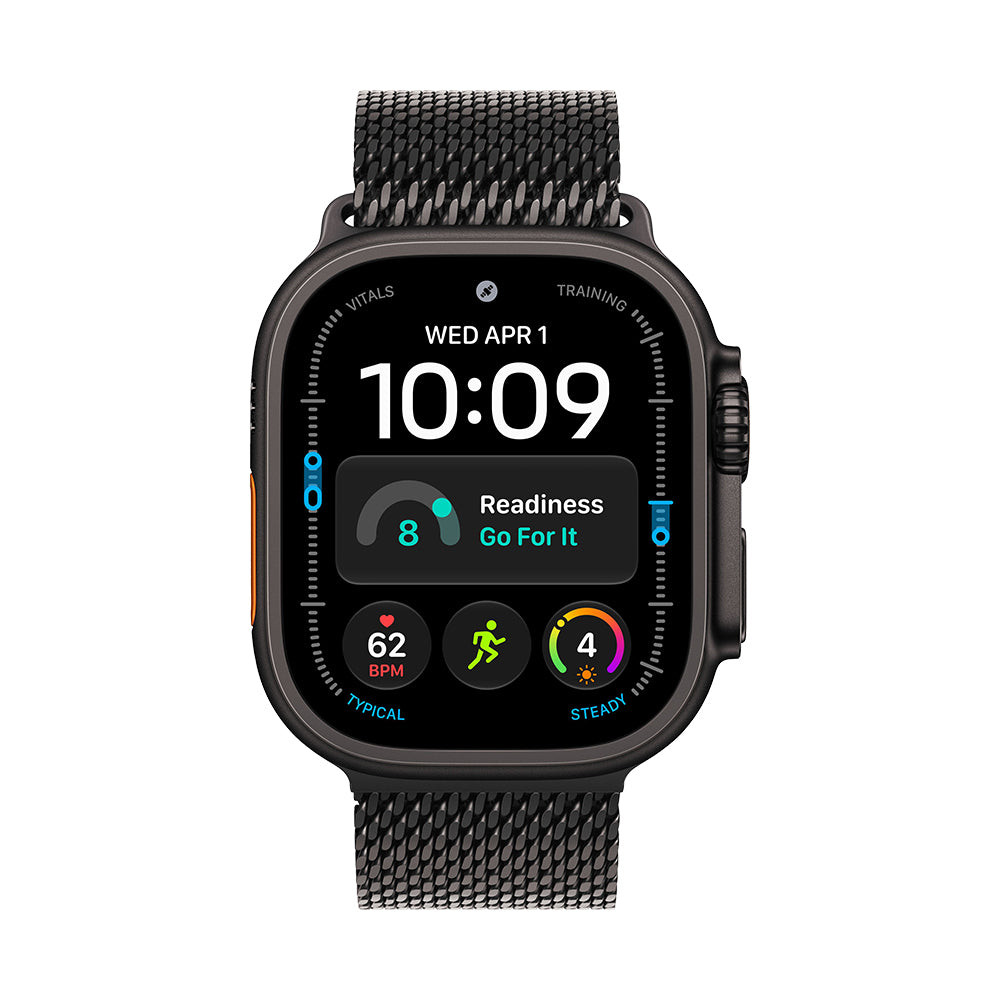 Apple Watch Ultra 4 Cellular 49mm - Black Titanium / Black Titanium Milanese Loop - Medium