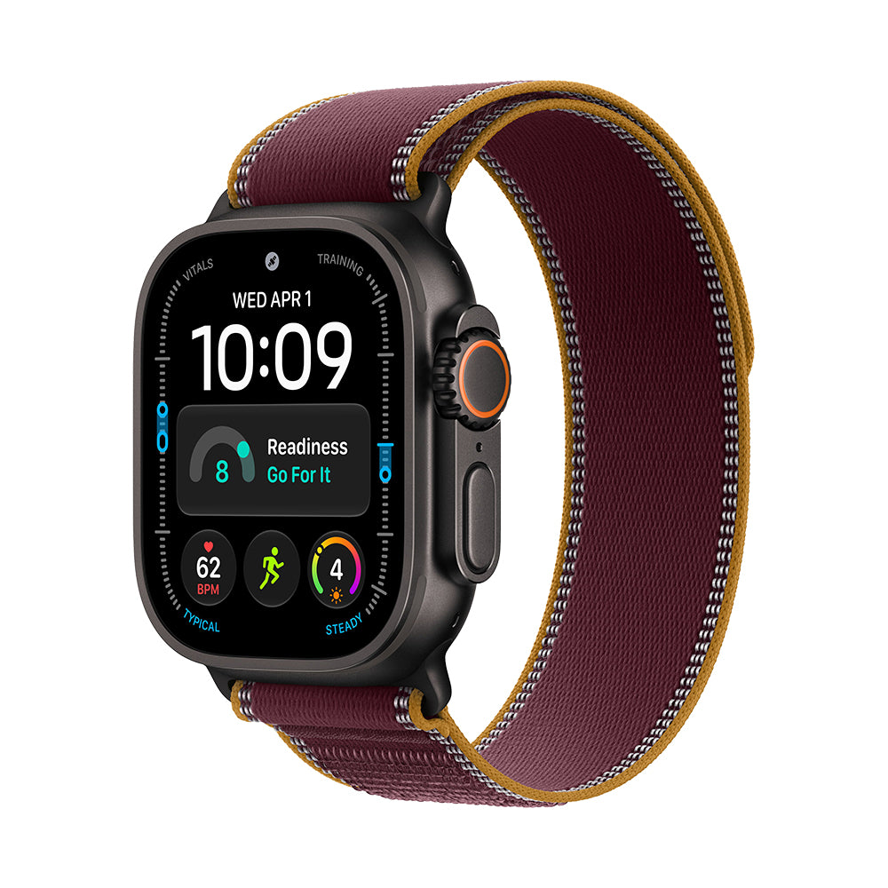 Apple Watch Ultra 4 Cellular 49mm - Black Titanium / Burgundy Trail Loop - S/M