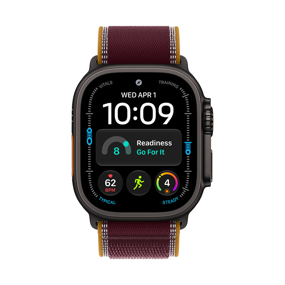 Apple Watch Ultra 4 Cellular 49mm - Black Titanium / Burgundy Trail Loop - S/M
