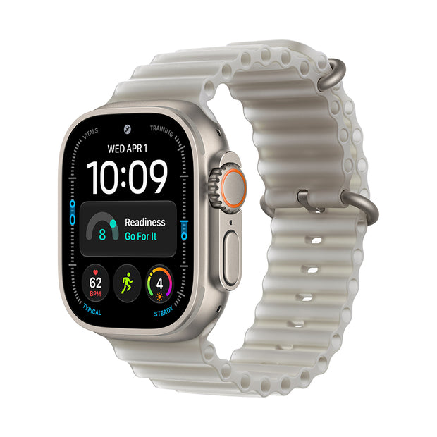 Apple Watch Ultra 4 Cellular 49mm - Natural Titanium / Translucent Grey Ocean Band
