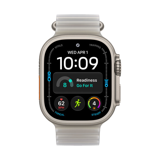 Apple Watch Ultra 4 Cellular 49mm - Natural Titanium / Translucent Grey Ocean Band
