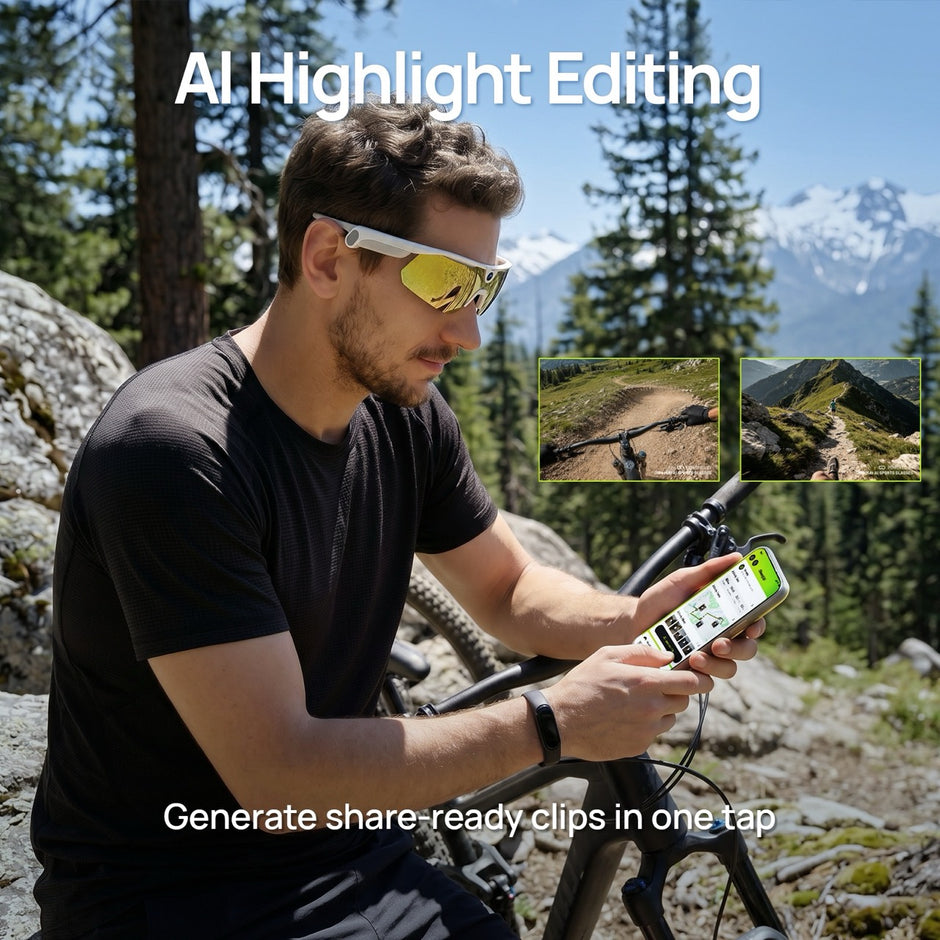 BleeqUp Ranger AI Sports Camera Glasses - ZEISS Lenses - White