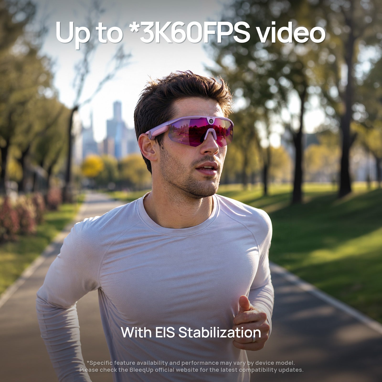BleeqUp Ranger AI Sports Camera Glasses - Pink Purple