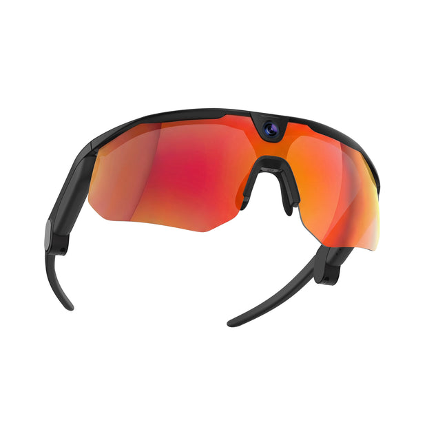 BleeqUp Ranger AI Sports Camera Glasses - Black Orange