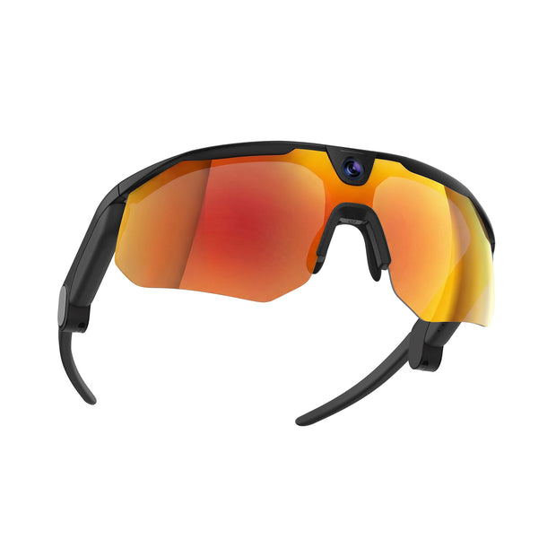 BleeqUp Ranger AI Sports Camera Glasses - ZEISS Lenses - Black Orange