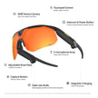 BleeqUp Ranger AI Sports Camera Glasses - ZEISS Lenses - Black Orange