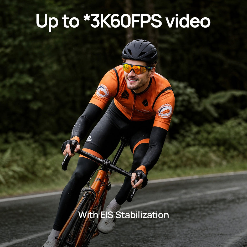 BleeqUp Ranger AI Sports Camera Glasses - ZEISS Lenses - Black Orange