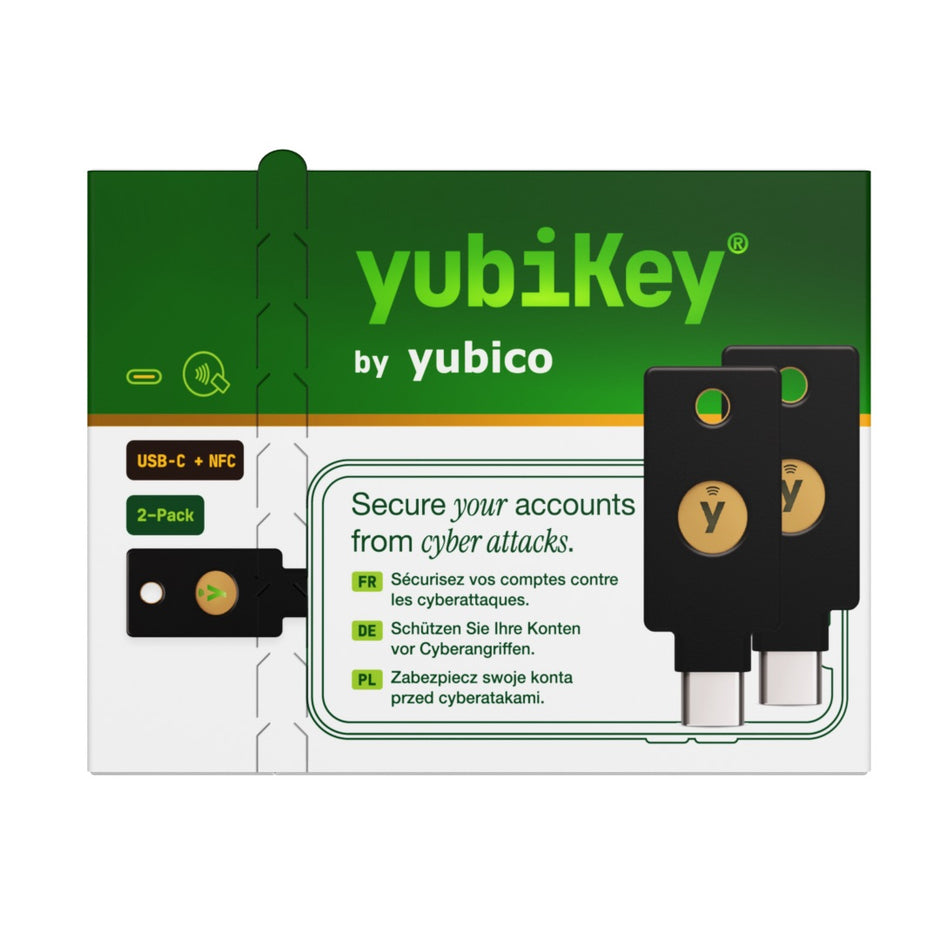 Yubico YubiKey 5C NFC Security Key - Black - 2 Pack
