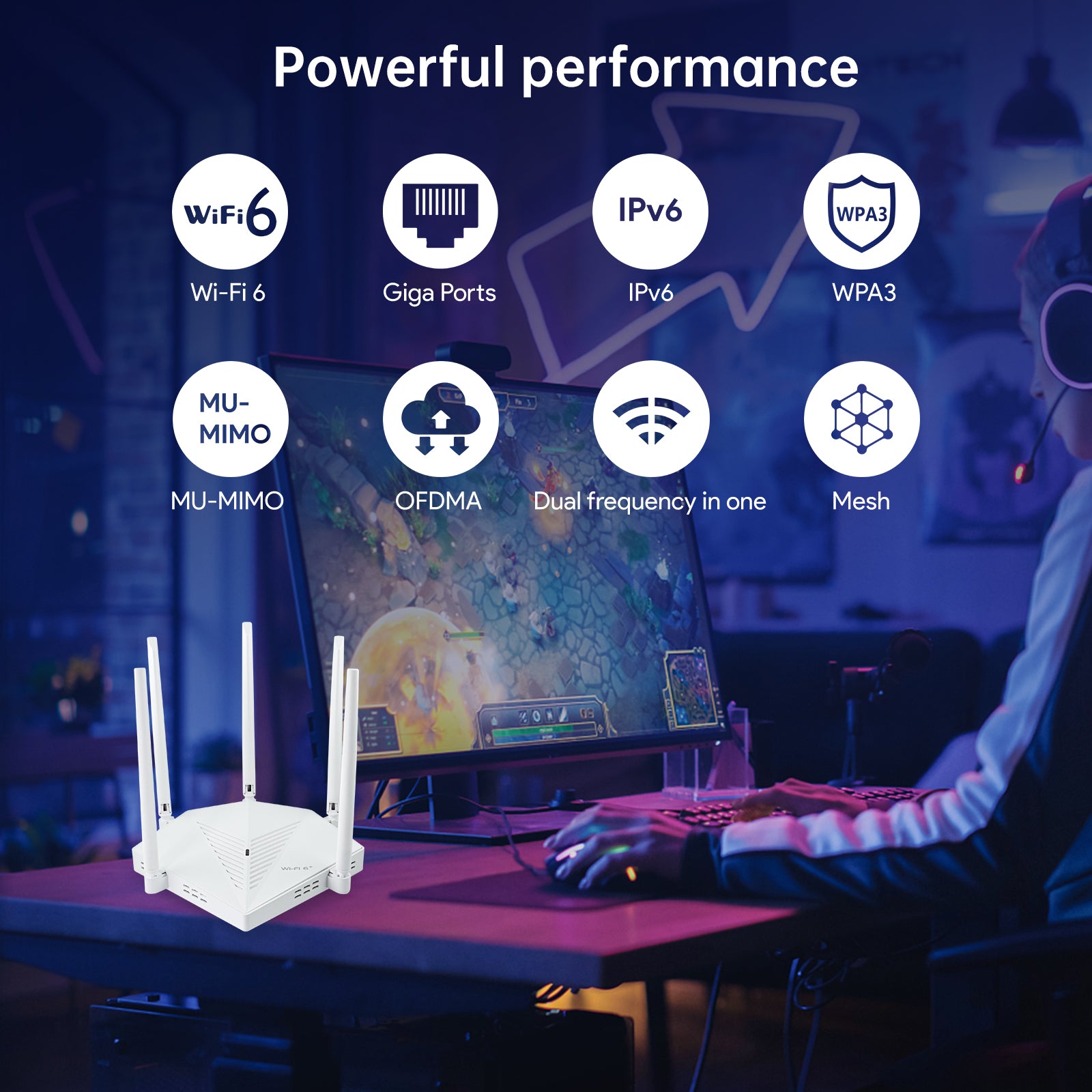 Dual Band Gigabit Wi-Fi 6 Router – двубандов гигабитов Wi-Fi 6 рутер, подходящ за Starlink
