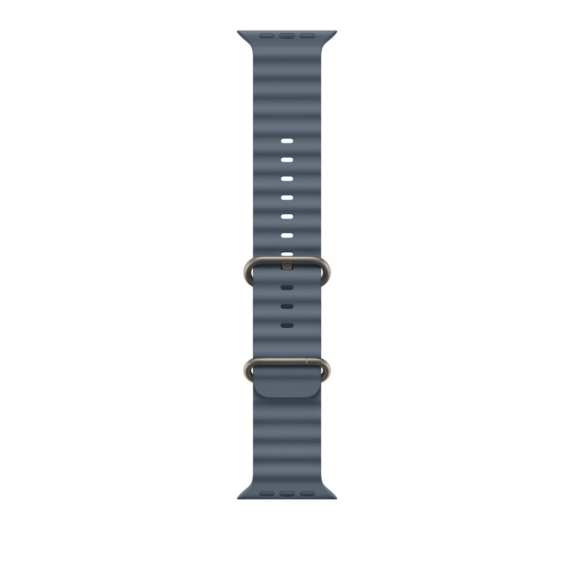 49mm Anchor Blue Ocean Band - Natural Titanium Finish