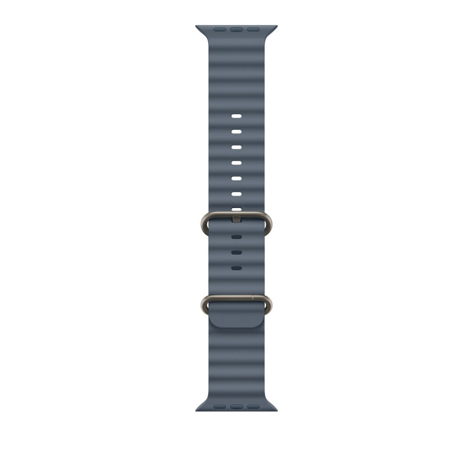 49mm Anchor Blue Ocean Band - Natural Titanium Finish