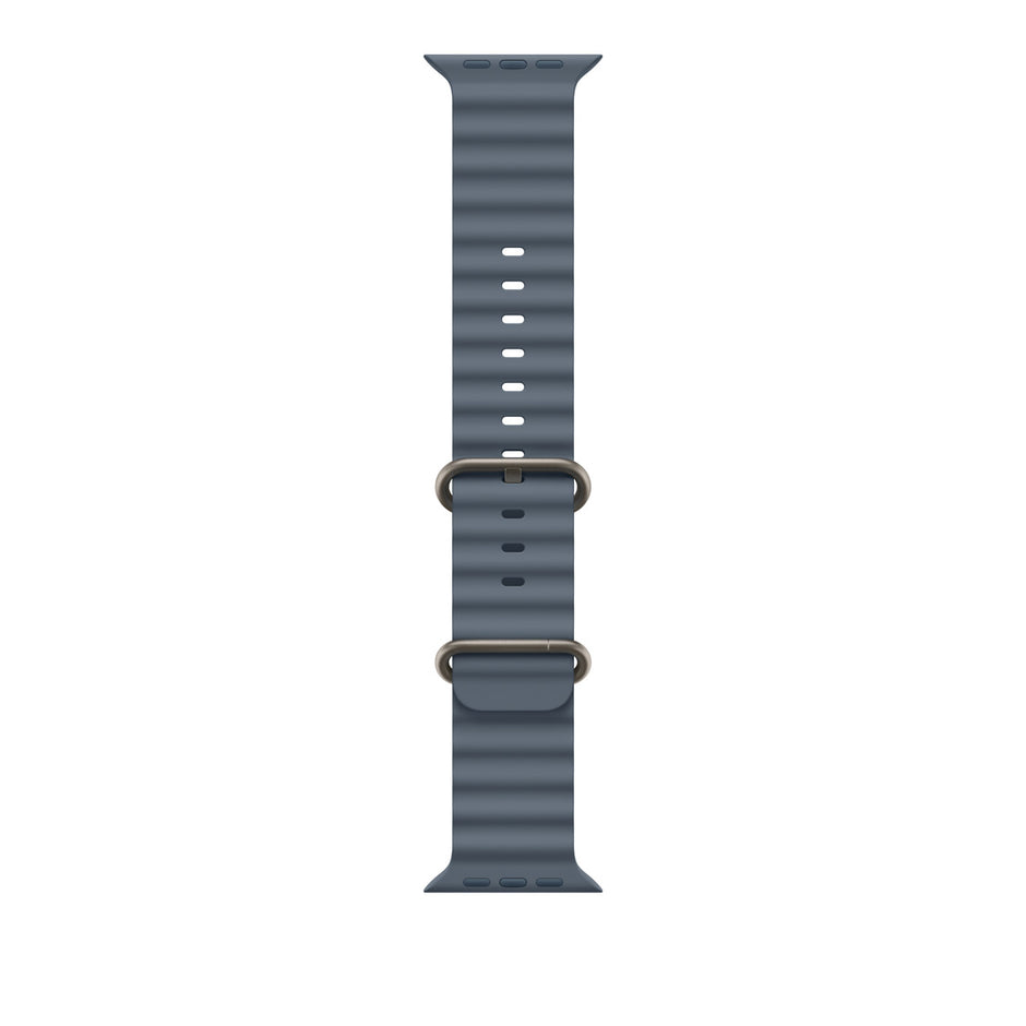 49mm Anchor Blue Ocean Band Extension - Natural Titanium Finish