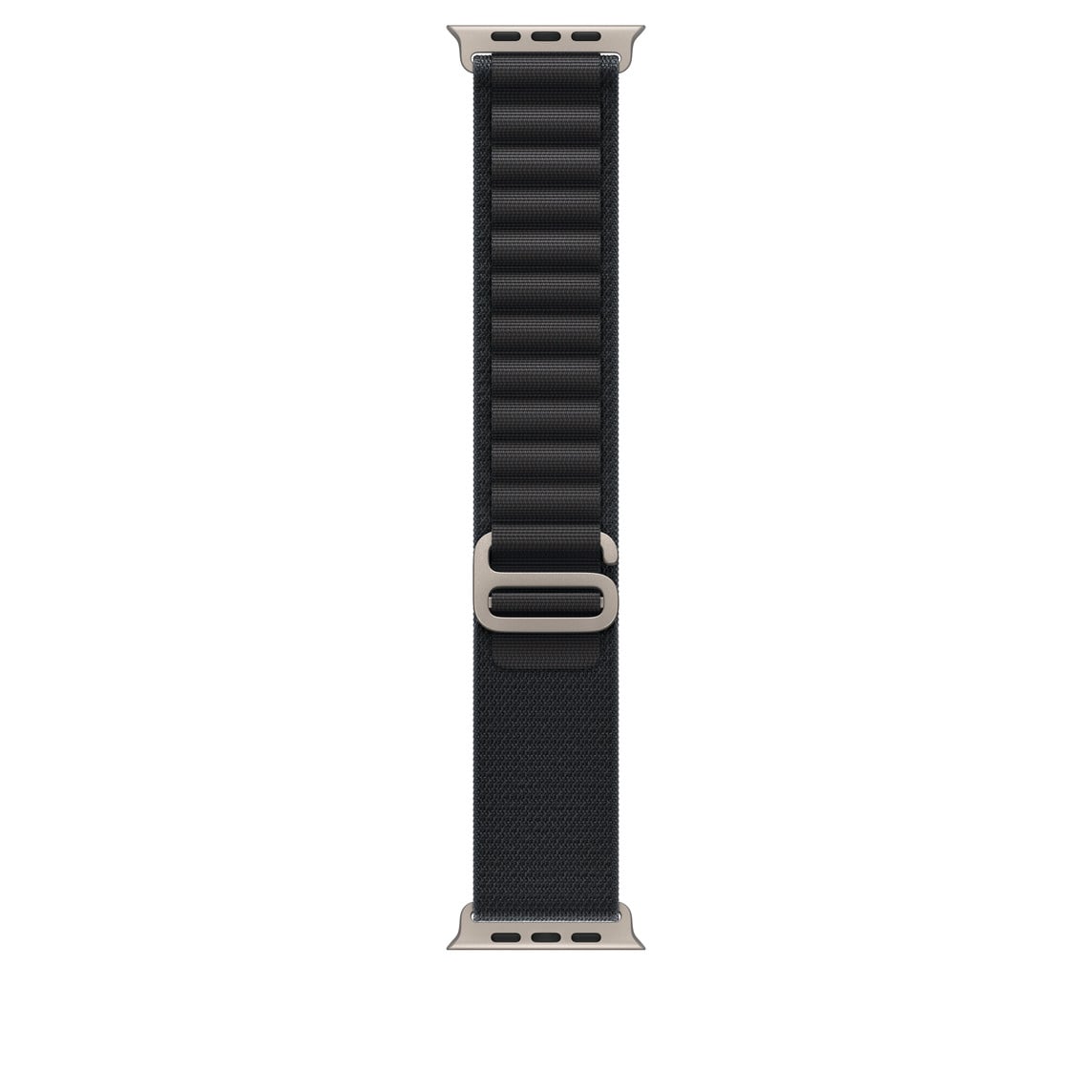 Apple Watch 49mm Alpine Loop - Black / Large - Natural Titanium Finish