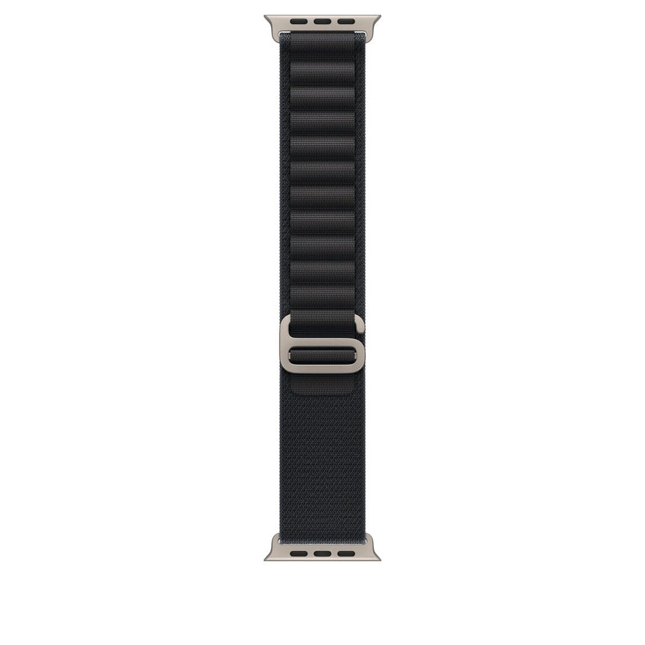 Apple Watch 49mm Alpine Loop - Black / Large - Natural Titanium Finish