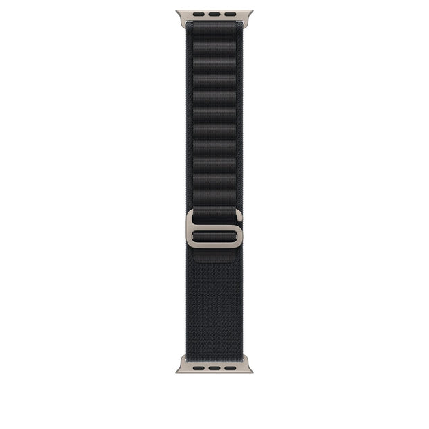 Apple Watch 49mm Alpine Loop - Black / Large - Natural Titanium Finish
