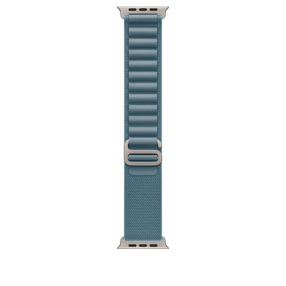 Apple Watch 49mm Alpine Loop - Light Blue / Small - Natural Titanium Finish