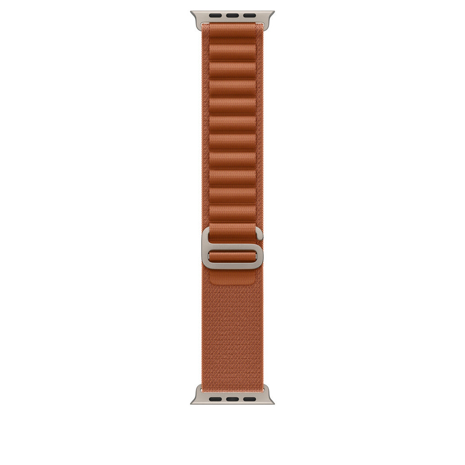 Apple Watch 49mm Alpine Loop - Terra Cotta / Large - Natural Titanium Finish