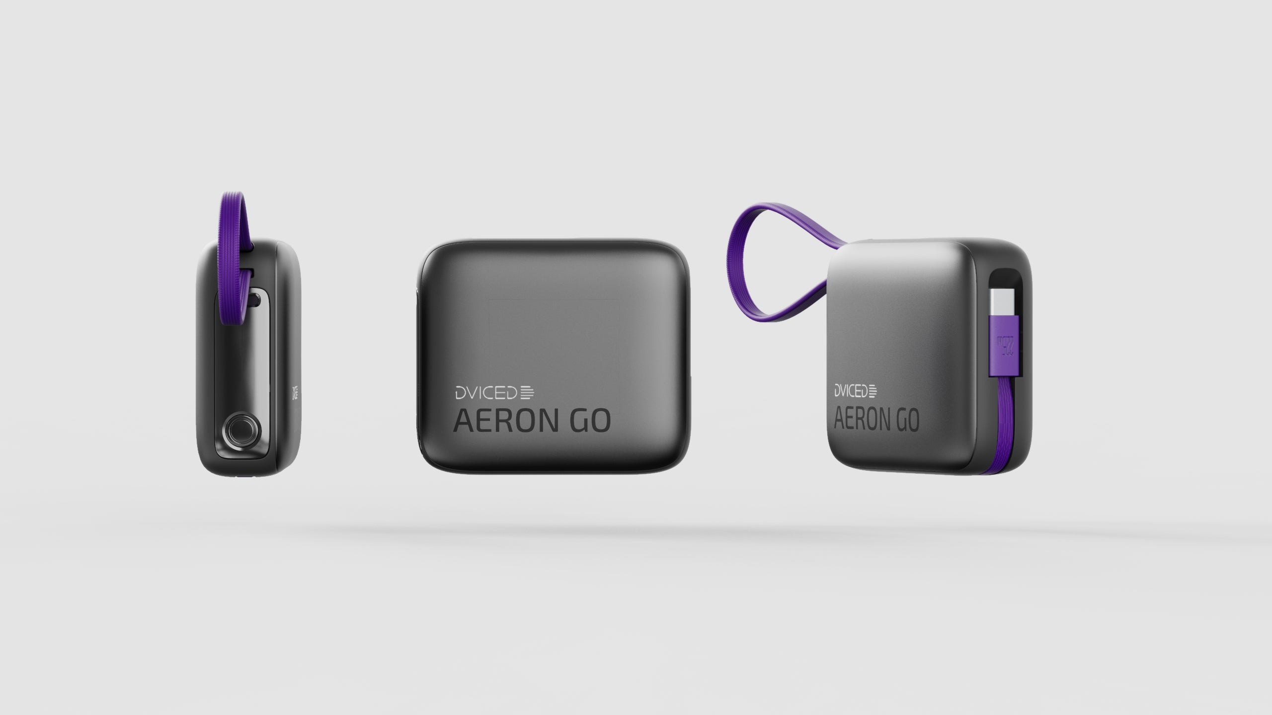 Dviced AERON GO 10000mAh Power Bank with Built-in Cable & 45W PD - Silver