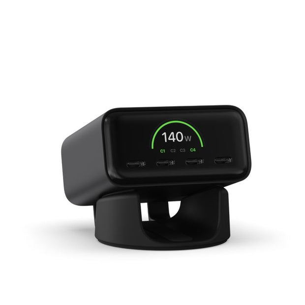 Satechi ChargeView 140W Desktop Charger EU – настолно USB-C GaN зарядно с дисплей