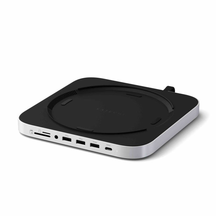 Satechi Stand и Hub For Mac Mini / Studio (1x USB-C 3.2, 1xUSB-A 3.2, 2x USB-A 3.0, 3.5mm Audio, 1x Micro / SD, 1x NVMe / M.2 SATA SSD Enclosure Drive not included) - Silver