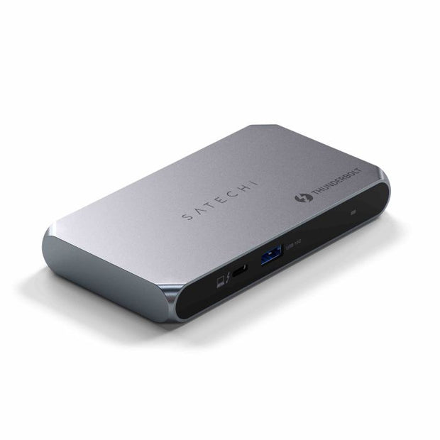 Satechi Thunderbolt 4 Slim Hub Pro (3x Thunderbolt 4 Downstream Ports up to 40 Gbps, 15W, 2x 4K at 60Hz or 1x 8K at 30Hz or (1x) 6K on Mac) - Silver