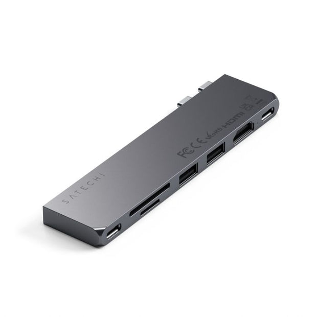 Satechi PRO HUB SLIM (1xUSB4, 1xHDMI, 2xUSB-A, SD / MicroSD, UHS-I up to 104MB / s, SD / SDHC / SDXC up to 2TB, 1xUSB-C) - Space Grey