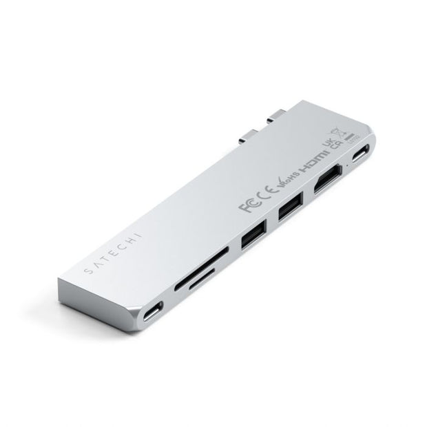Satechi PRO HUB SLIM (1xUSB4, 1xHDMI, 2xUSB-A, SD / MicroSD, UHS-I up to 104MB / s, SD / SDHC / SDXC up to 2TB, 1xUSB-C) - Silver