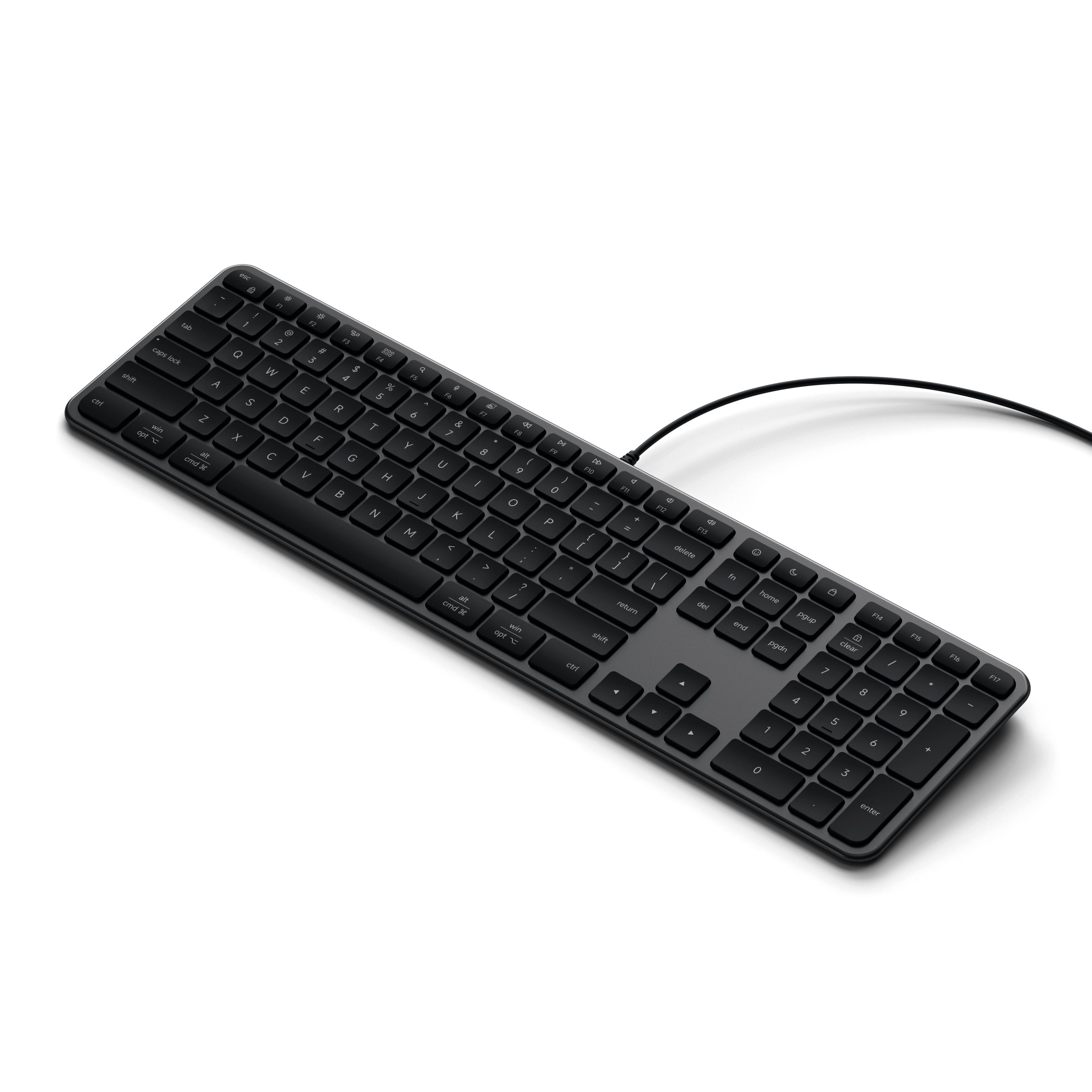 Satechi Slim LX3 Wired Keyboard – жична клавиатура с USB-C и USB-A - Space Black