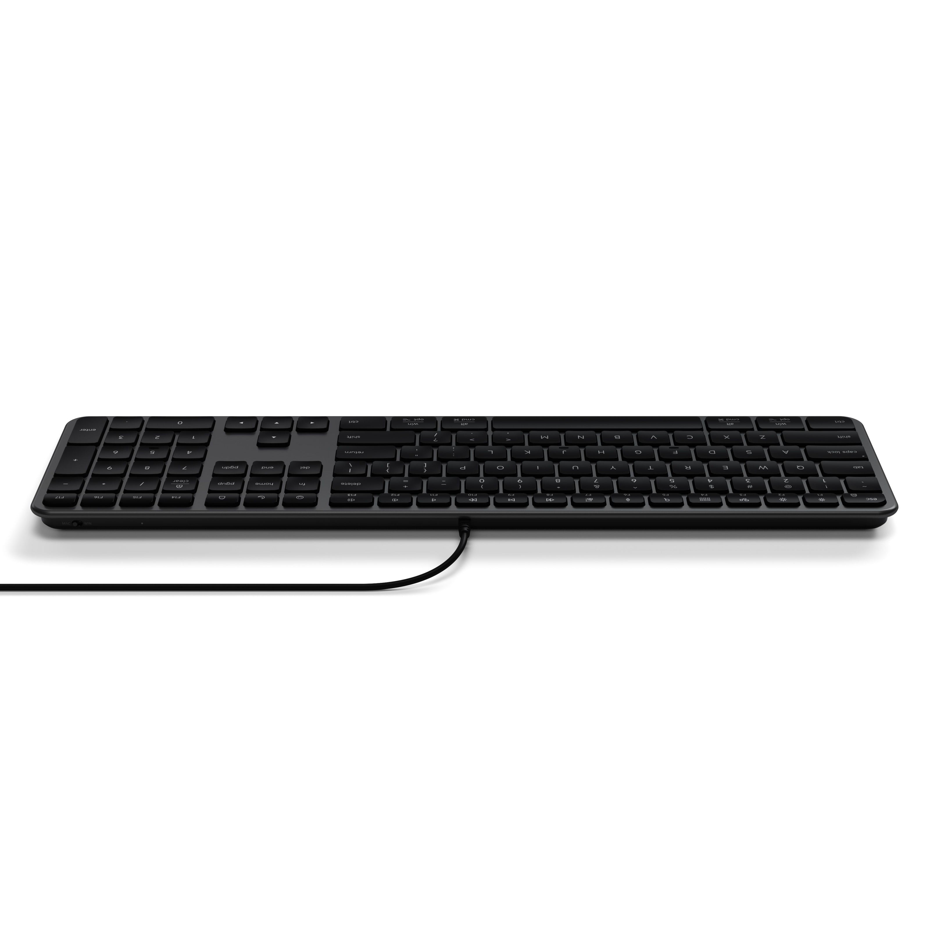 Satechi Slim LX3 Wired Keyboard – жична клавиатура с USB-C и USB-A - Space Black