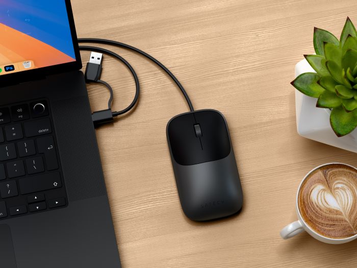 Satechi Slim LX Wired Mouse Space Black – жична USB-C мишка за Mac и PC