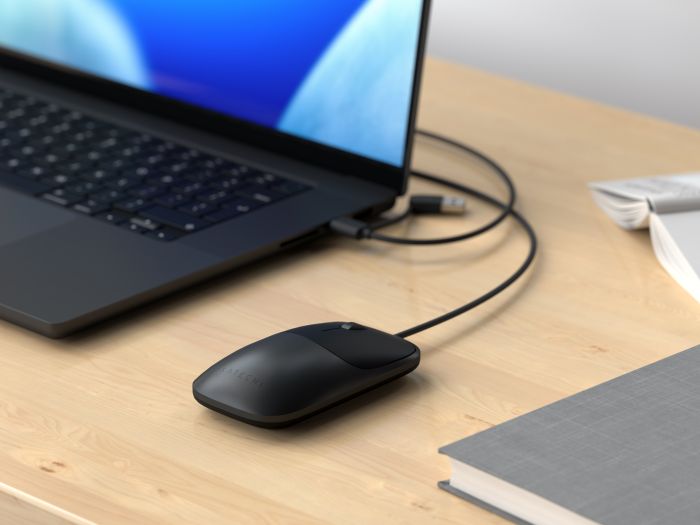 Satechi Slim LX Wired Mouse Space Black – жична USB-C мишка за Mac и PC
