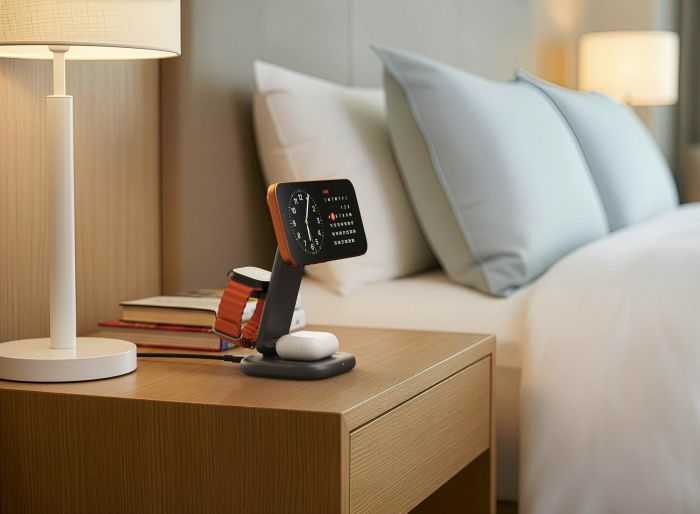 Satechi 3-in-1 Foldable Wireless Charging Stand Qi2 25W Space Black – сгъваема безжична зарядна станция