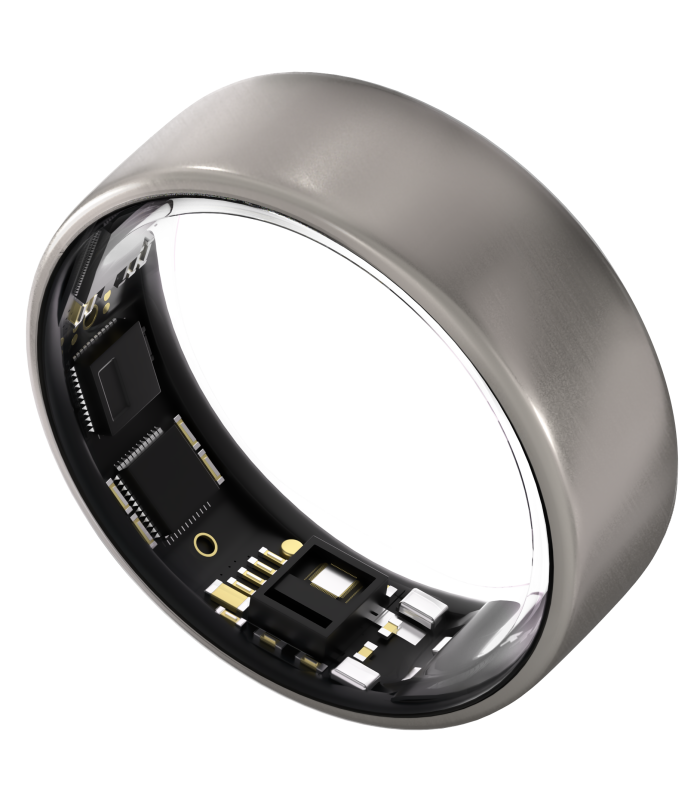 Ultrahuman Ring Air - Smart Ring, Charger, USB Cable / Size-11- Raw Titanium