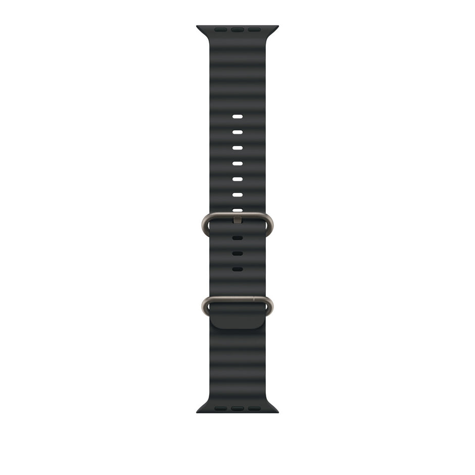 Apple Watch 49mm Ocean Band - Band: Black - Natural Titanium Finish